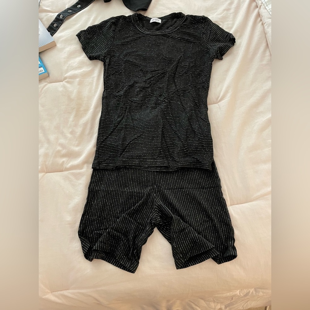 Never worn LESTET shorts and t shirt set